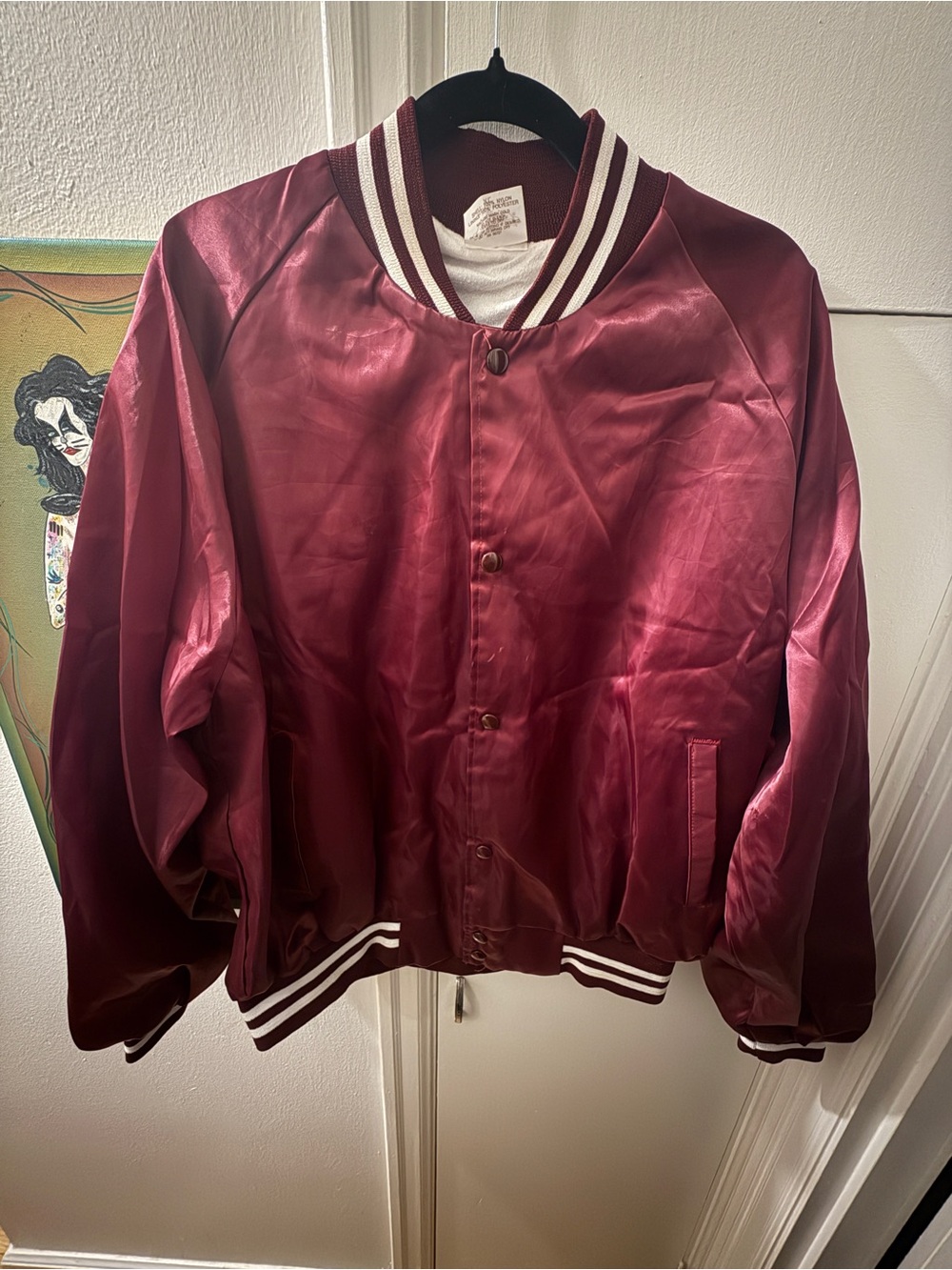 Burgundy vintage bomber jacket